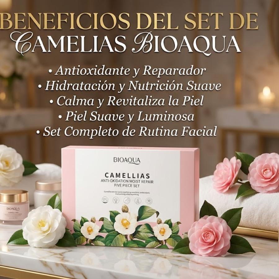 Bioaqua Camellias Anti Oxidation Moist Repair Set Facial 5 Piezas